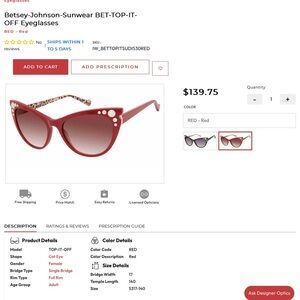 Besty Johnson Top it off sunglasses